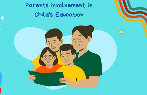 Parents actively involved in their child’s education, highlighting the importance of collaboration in learning.